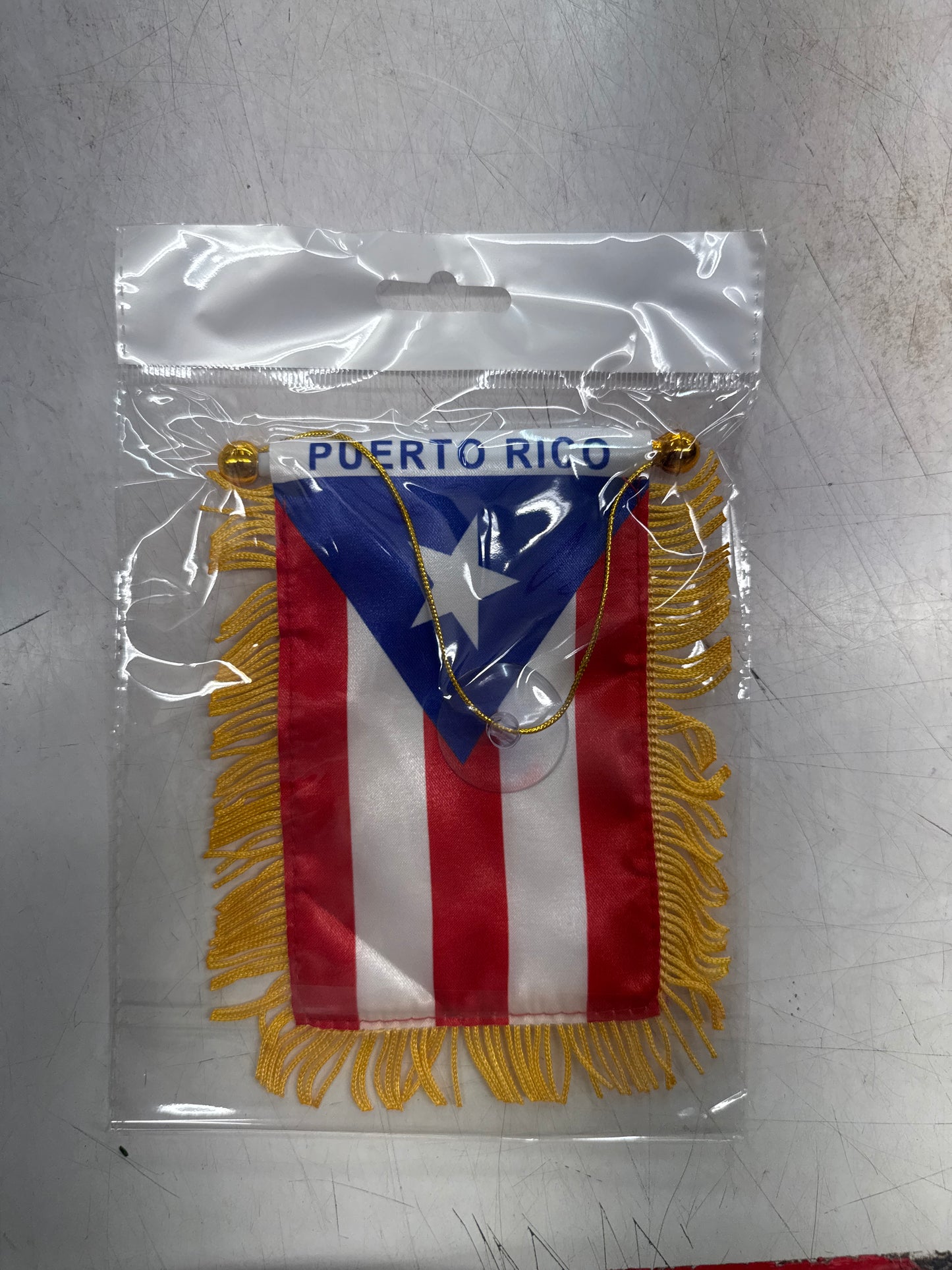 Mini Puerto Rico Flag with Fringe – Hanging Ornament