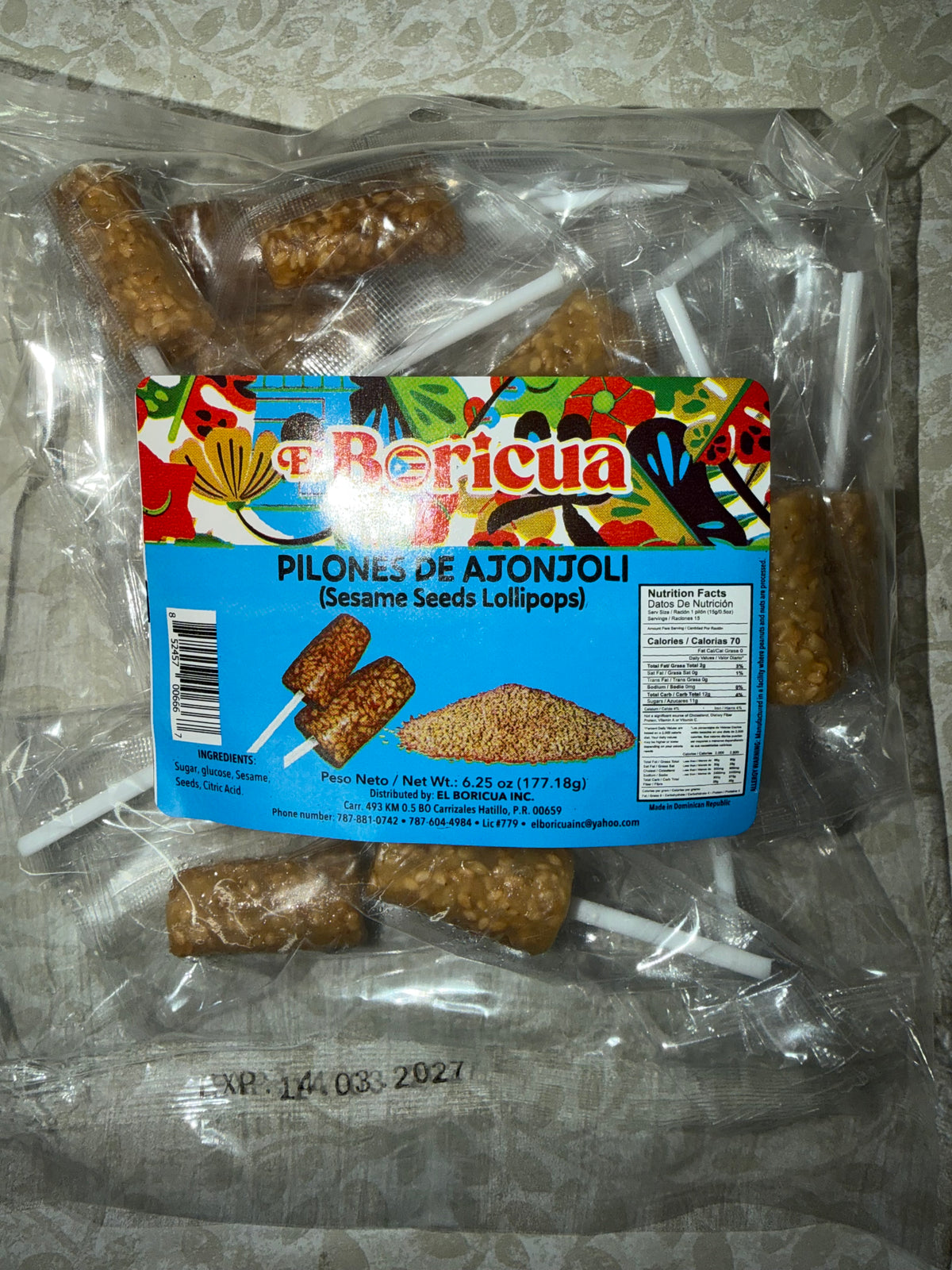 EL BORICUA PILONES DE AJONJOLI