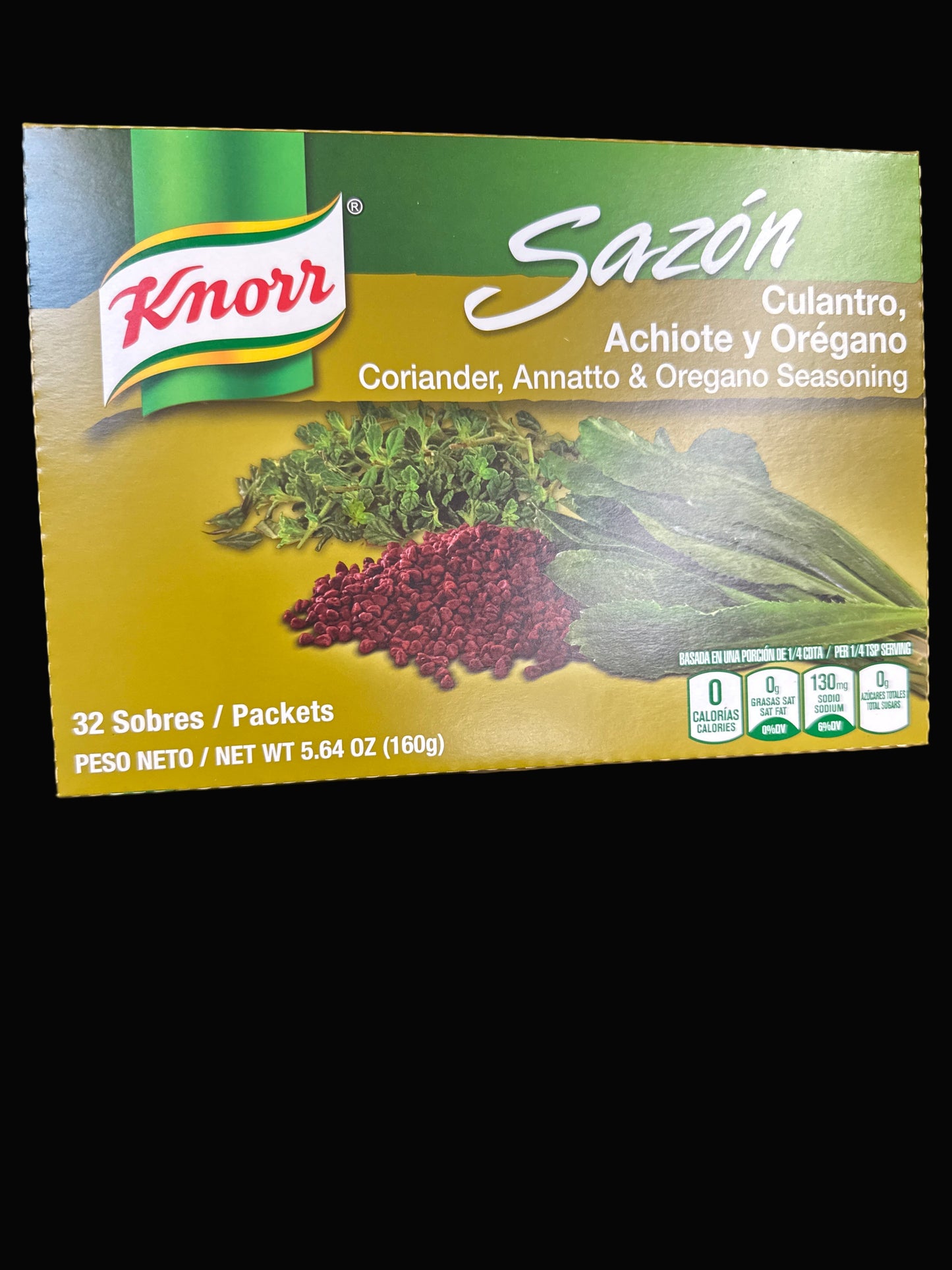 Knorr Sazón Coriander, Annatto & Oregano Seasoning (32 Packets, 5.64 oz / 160 g)