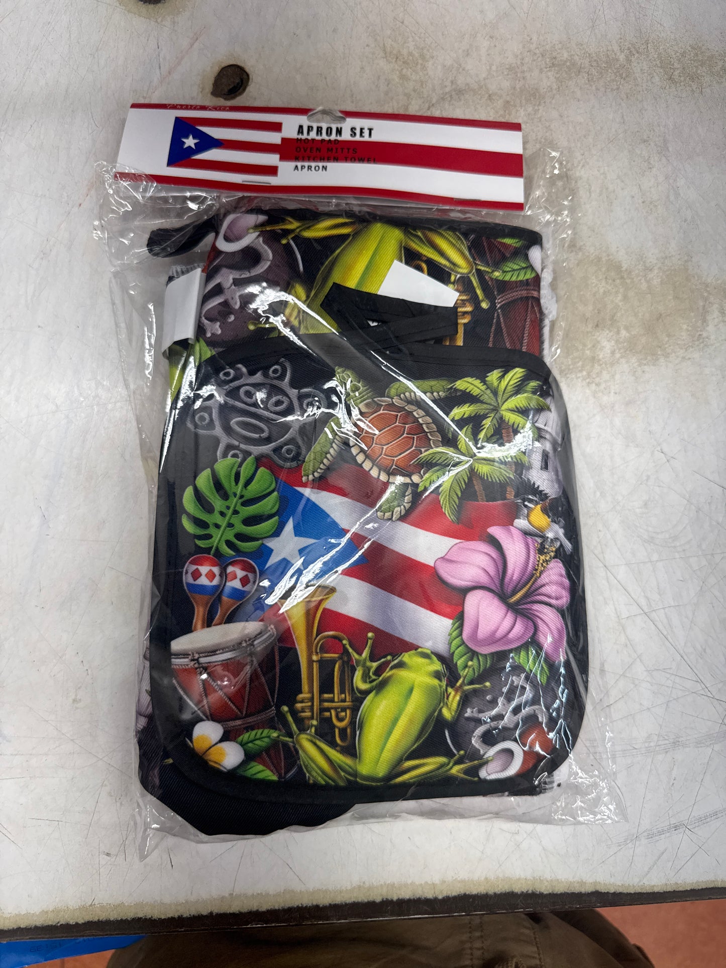 Kitchen Apron Set Bandera Amapola Coqui Tambores