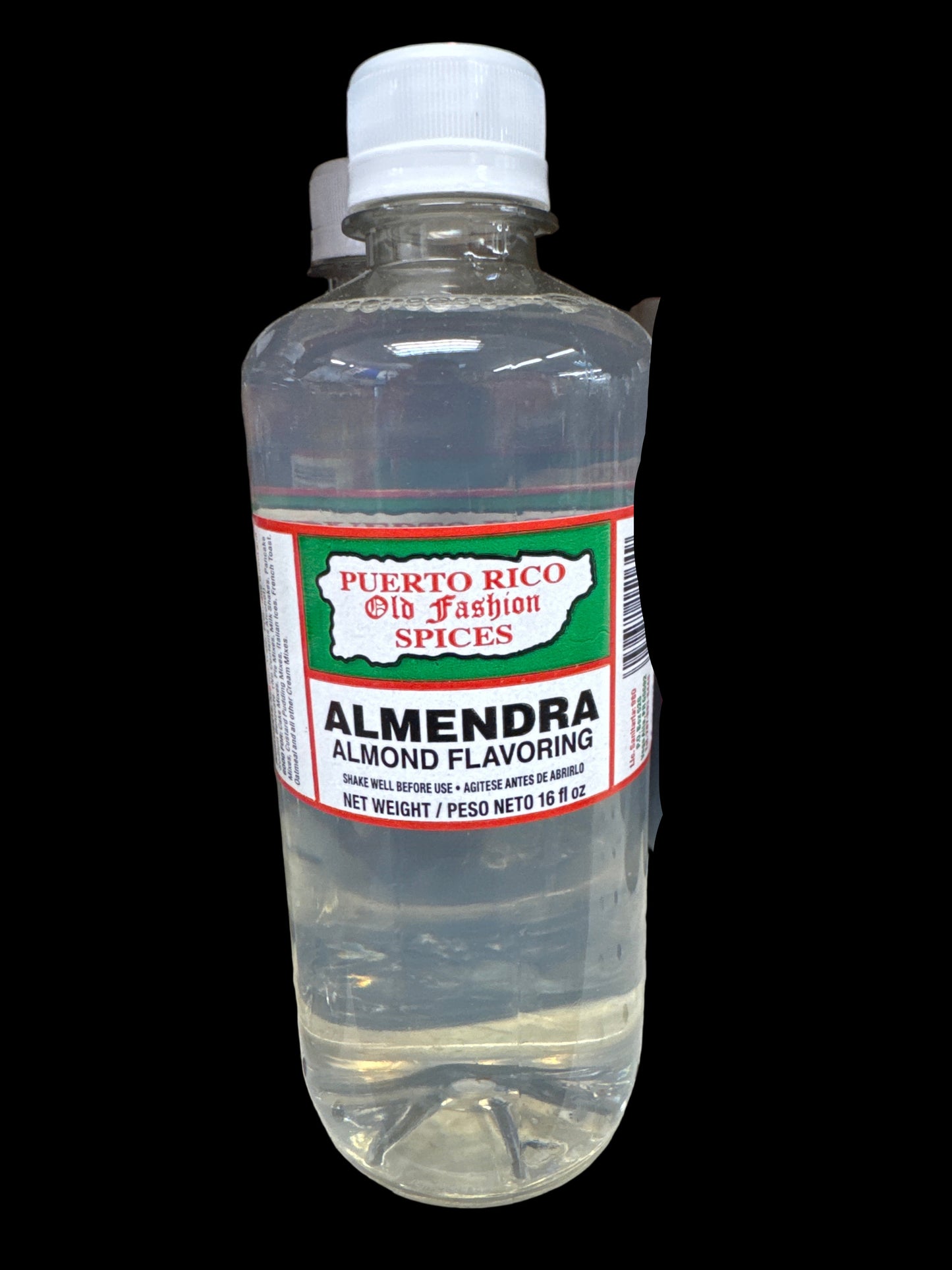 Puerto Rico Old Fashion Spices Almendra Almond Flavoring (16 fl oz / 473 mL)