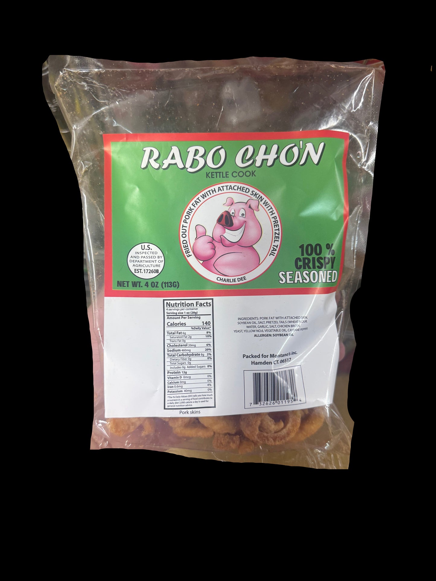 Rabo Chon Kettle Cook Pork Rinds (4 oz / 113 g)