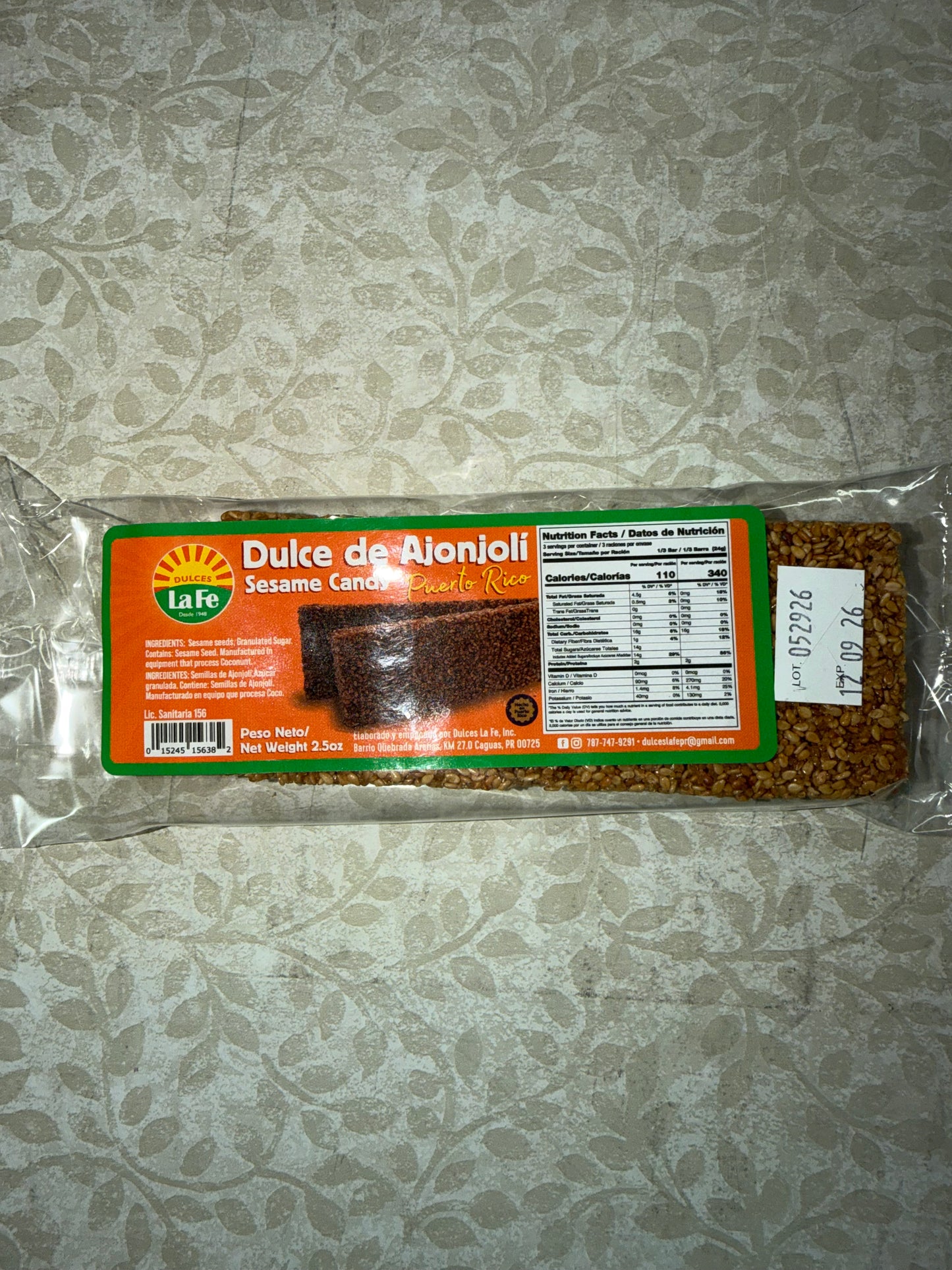 DULCE DE AJONJOLI BARRA