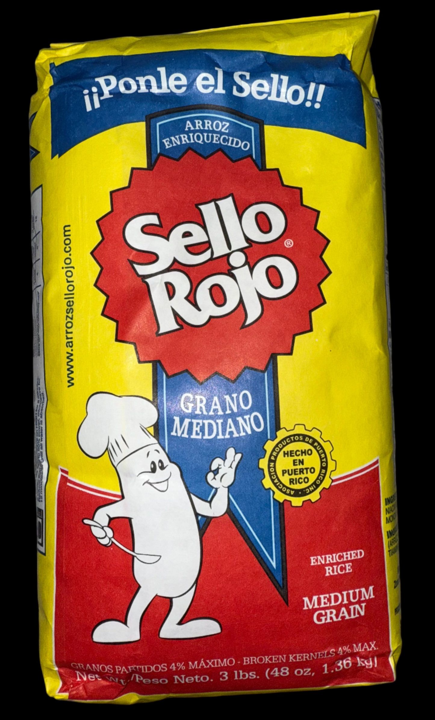 Sello Rojo Rice Medium/Grano Mediano 3 lb