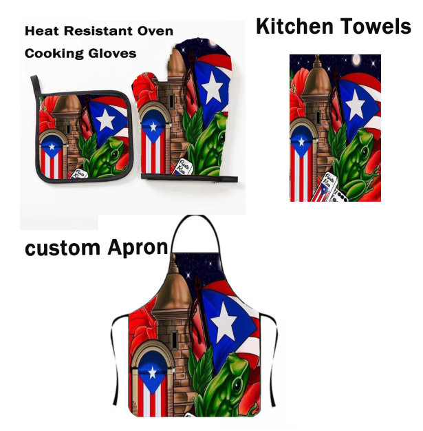 Kitchen Apron Set Flag Door Morro