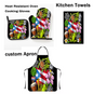 Kitchen Apron Set Bandera Amapola Coqui Tambores