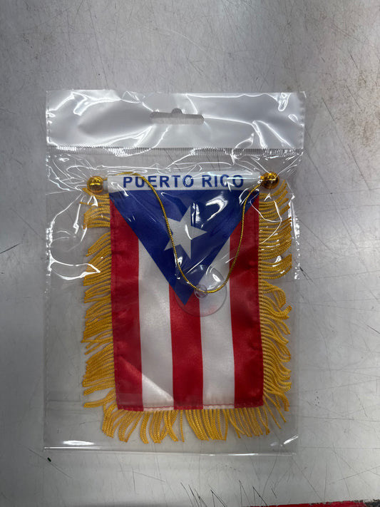 Mini Puerto Rico Flag with Fringe – Hanging Ornament