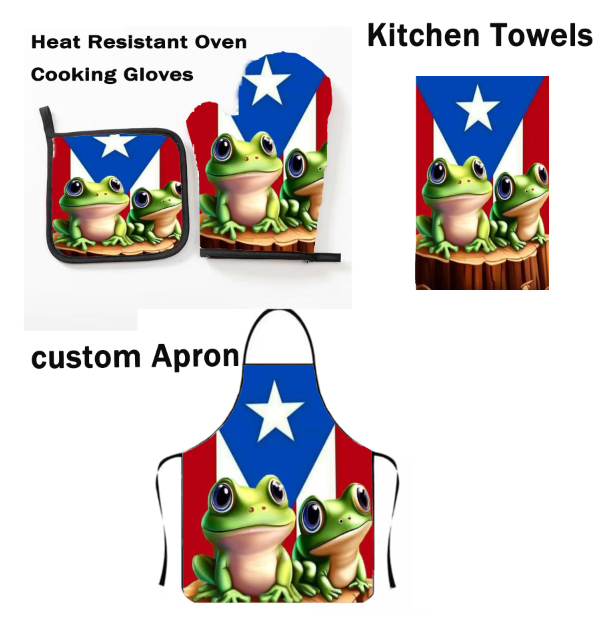 Kitchen Apron Set PR Flag Coqui