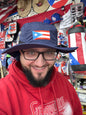 BLUE PR FISHING HAT WITH BACK FLAP