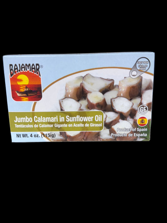 Bajamar Jumbo Calamari in Sunflower Oil