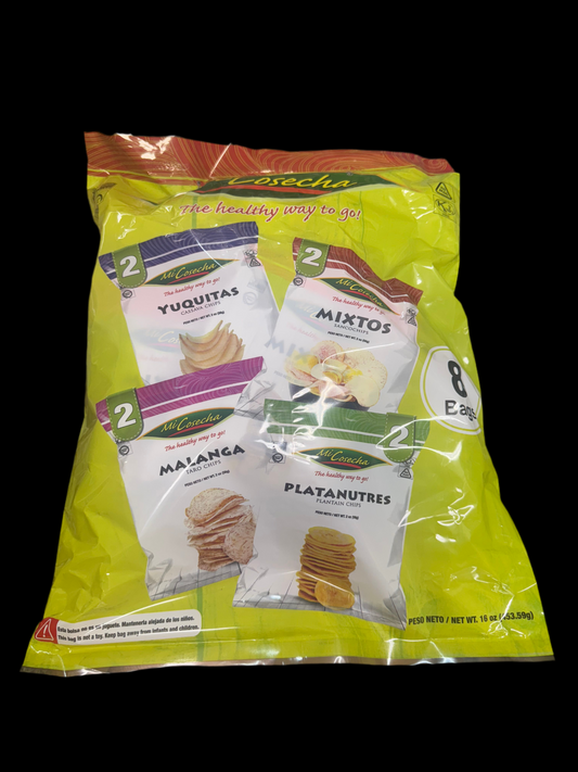 Mi Cosecha Chips Variety Pack – Yuquitas, Mixtos, Malanga, Platanutres (16 oz / 453.59 g)