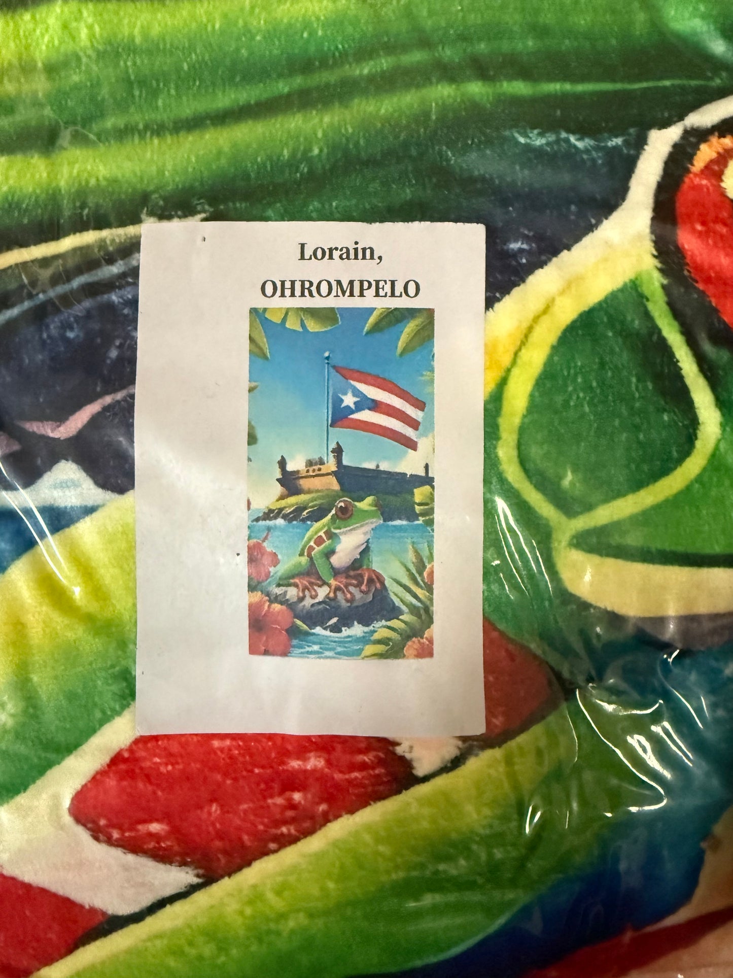 PUERTO RICO SNUGGIE BLANKET HOODIE Flag/Frog/Stone