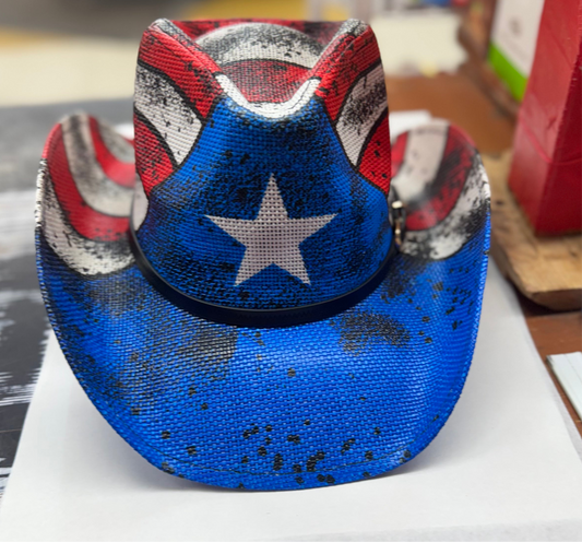 Puerto Rican Flag Cowboy Hat