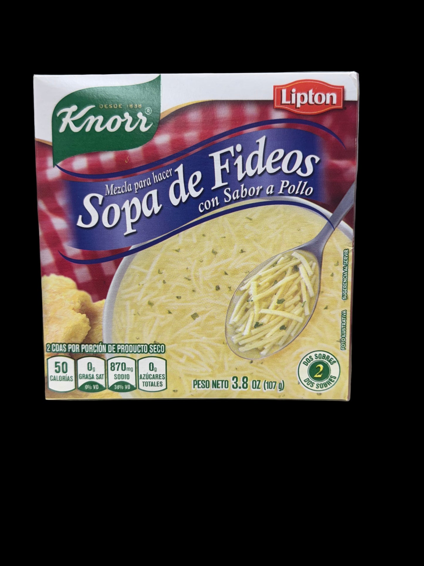 Knorr Lipton Sopa de Fideos con Sabor a Pollo 3.8oz 2pk