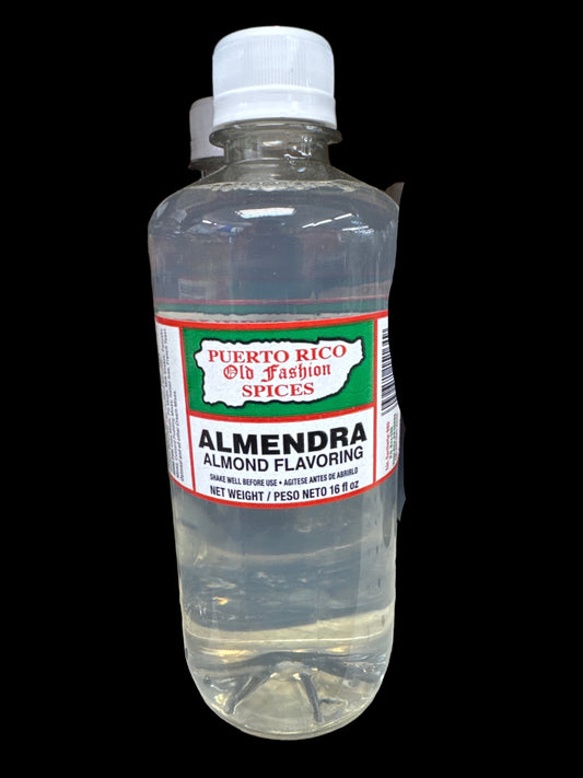 Puerto Rico Old Fashion Spices Almendra Almond Flavoring (16 fl oz / 473 mL)