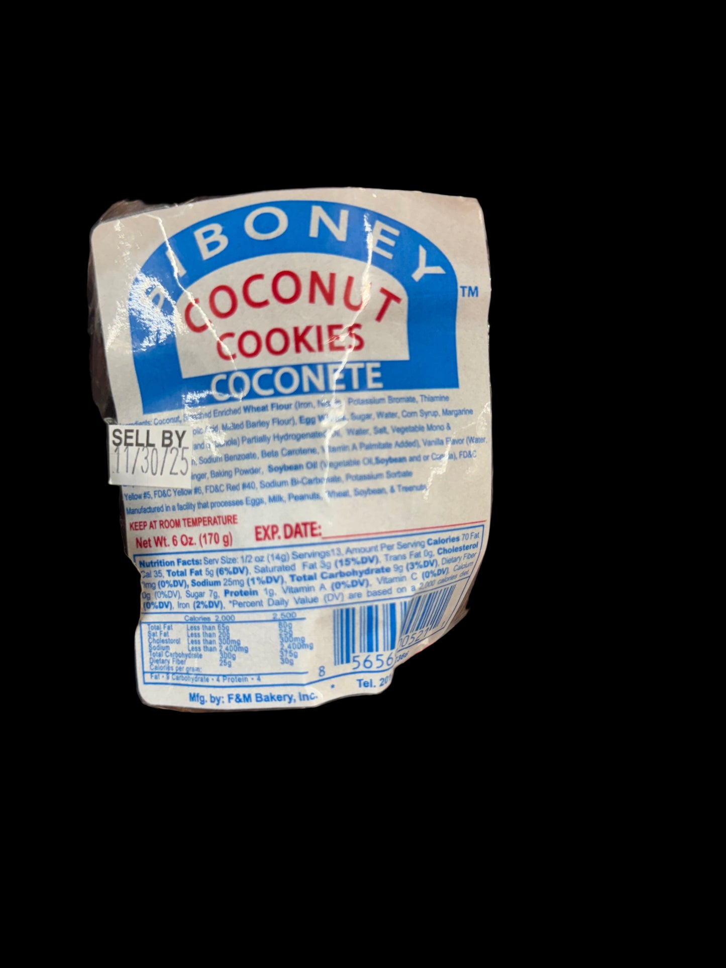 BIBONEY Coconut Cookies (Coconete) (6 oz / 170 g)