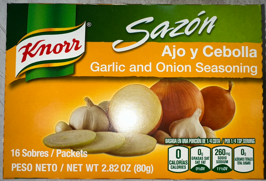 KNORR SAZON AJO Y CEBOLLA CAJA AMARILLA