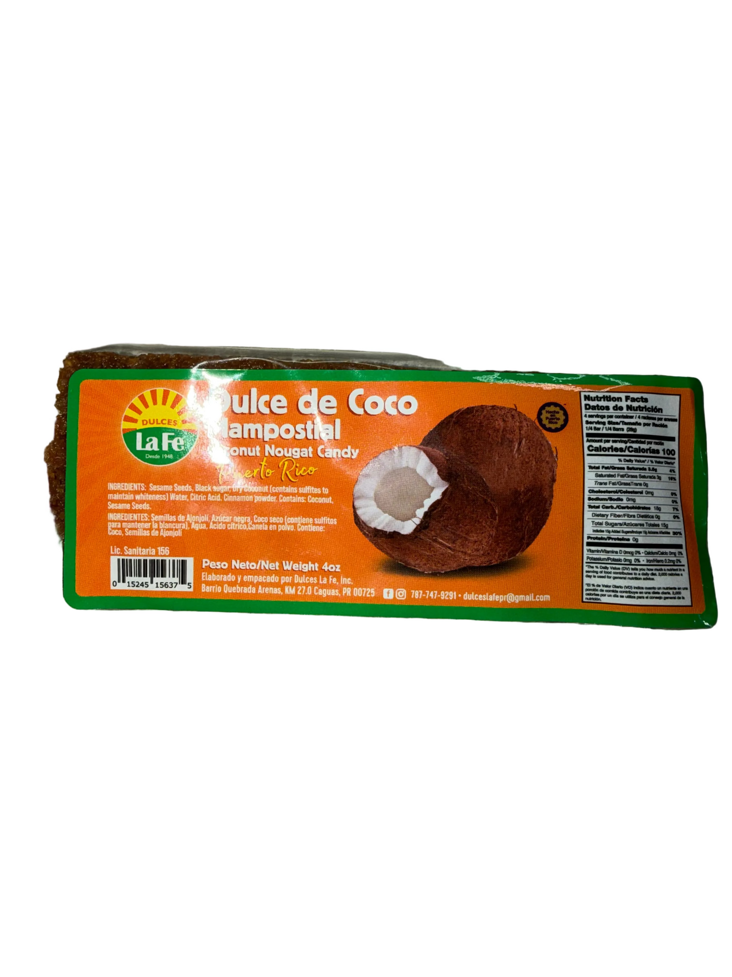 DULCE DE COCO MAMPOSTIAL BARRA