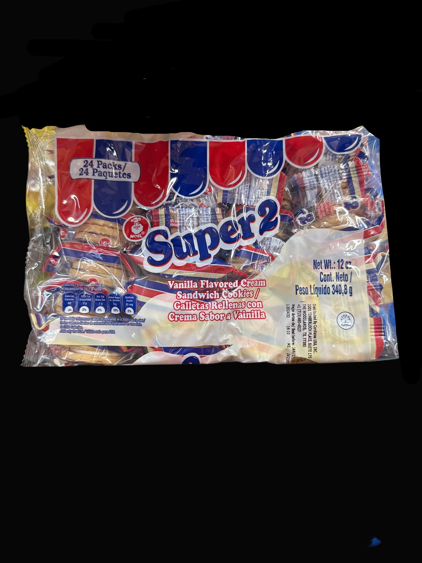 Super 2 Vanilla Cream Sandwich Cookies – 24 Packs (12 oz / 340.8 g)