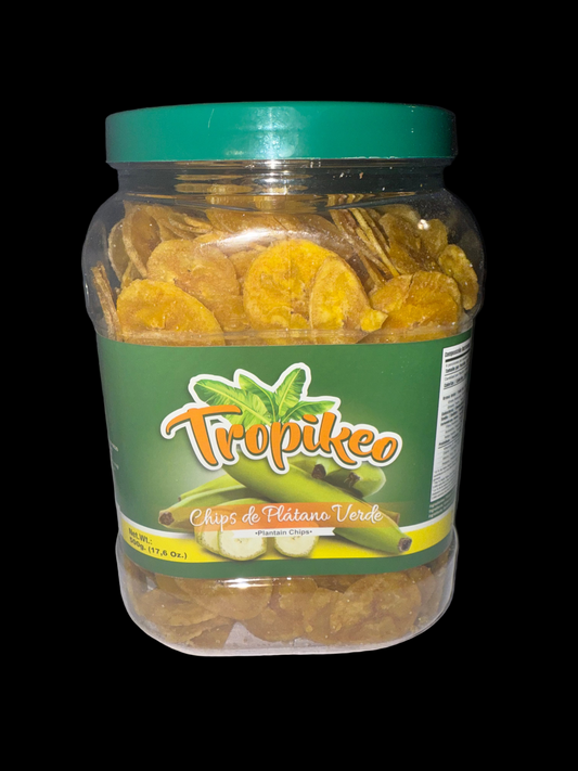 Tropikeo Chips De Platano Verde 17.6onz