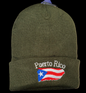 Puerto Rico Winter Beanie Hat / Gorro De Invierno Green/Verde