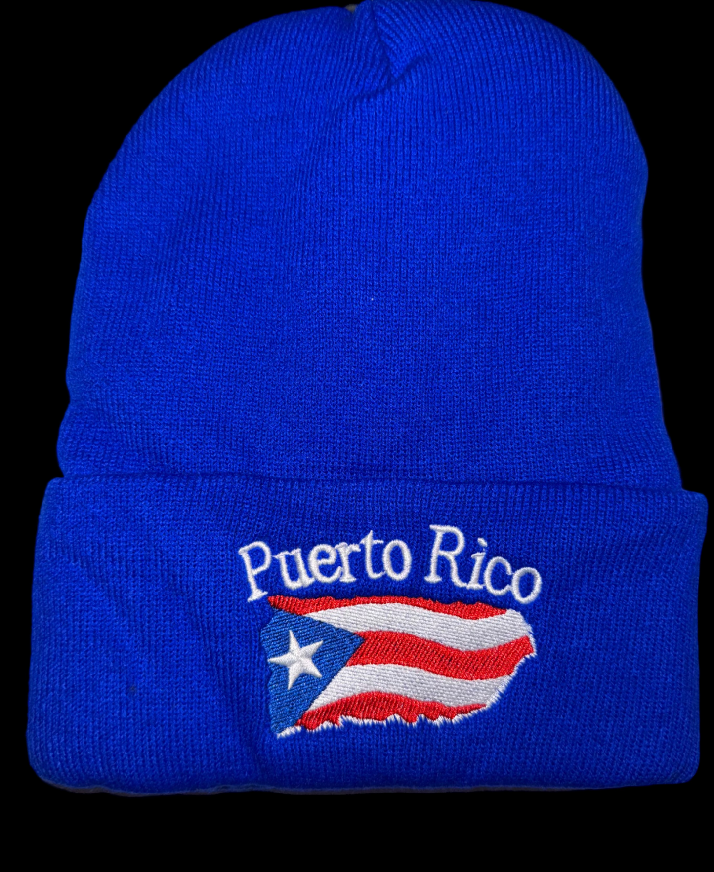 Puerto Rico Winter Beanie Hat / Gorro De Invierno Royal Blue/Azul Royal