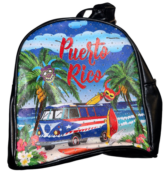 Back Pack Cartera Mochila Puerto Rico Mascaras y Volki