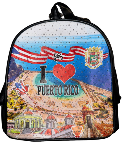Back Pack Cartera Mochila I Love Puerto Rico