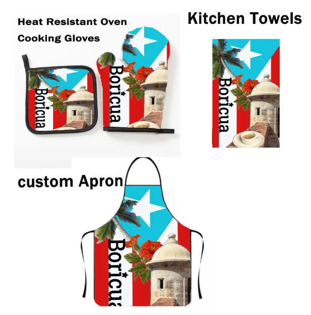 Kitchen Apron Set PR Boricua